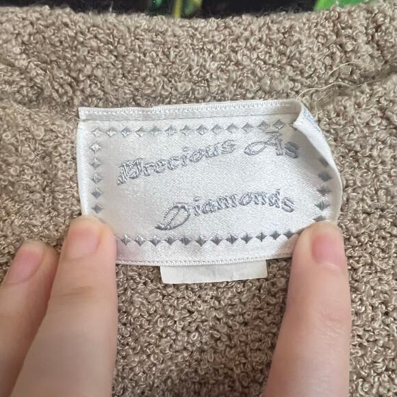 Vintage Precious As Diamonds Knit Boucle Midi Skirt Womens 3X Maxi Tan Brown - Picture 4 of 6